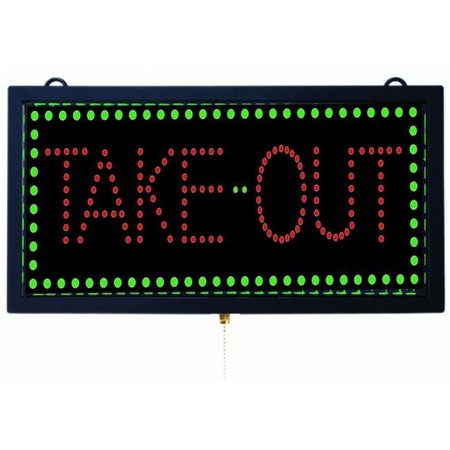 AARCO Aarco Products  Inc. TAK12M High Visibility LED TAKE-OUT Sign 9 .75 in.Hx18 .75 in.W TAK12M